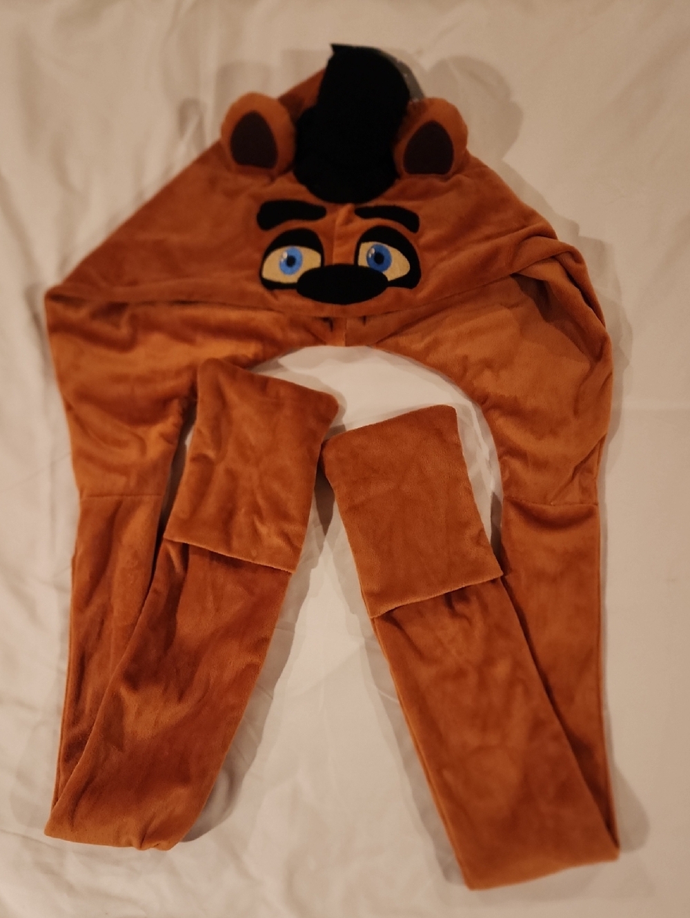 Rare Five Nights at Freddy's Freddy Fazbear Soft Hooded Scarf with Mittens NWT